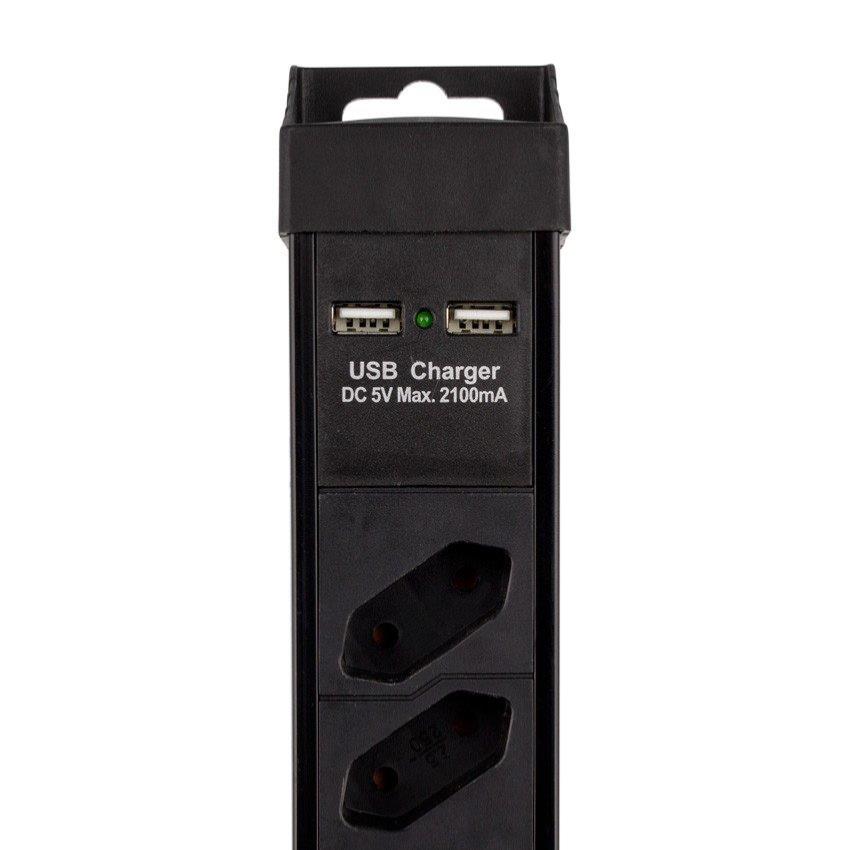 Bloc multiprise de protection contre les surtensions à 2 prises avec 1 port USB  C et 2 ports USB A